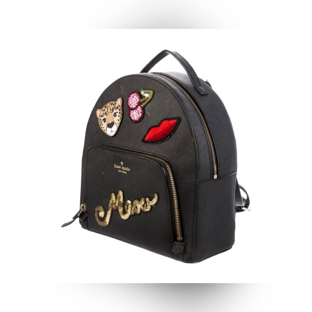 Kate Spade Designer Run Wild Leopard Tomi Animal Cherry Lips Backpack - Picture 2 of 9